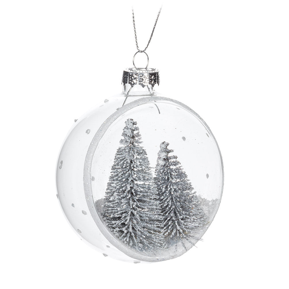 Silver Tree in Open Ball Ornament