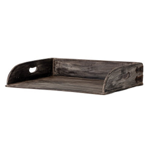 Wood tray with handles