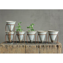 Load image into Gallery viewer, Planter  w/ distressed Zinc Finish
