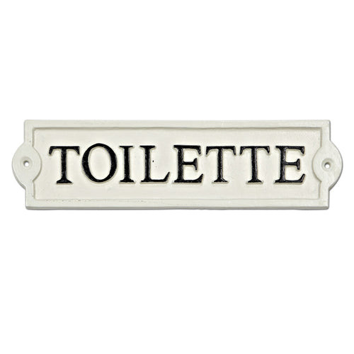 toilette cast iron sign