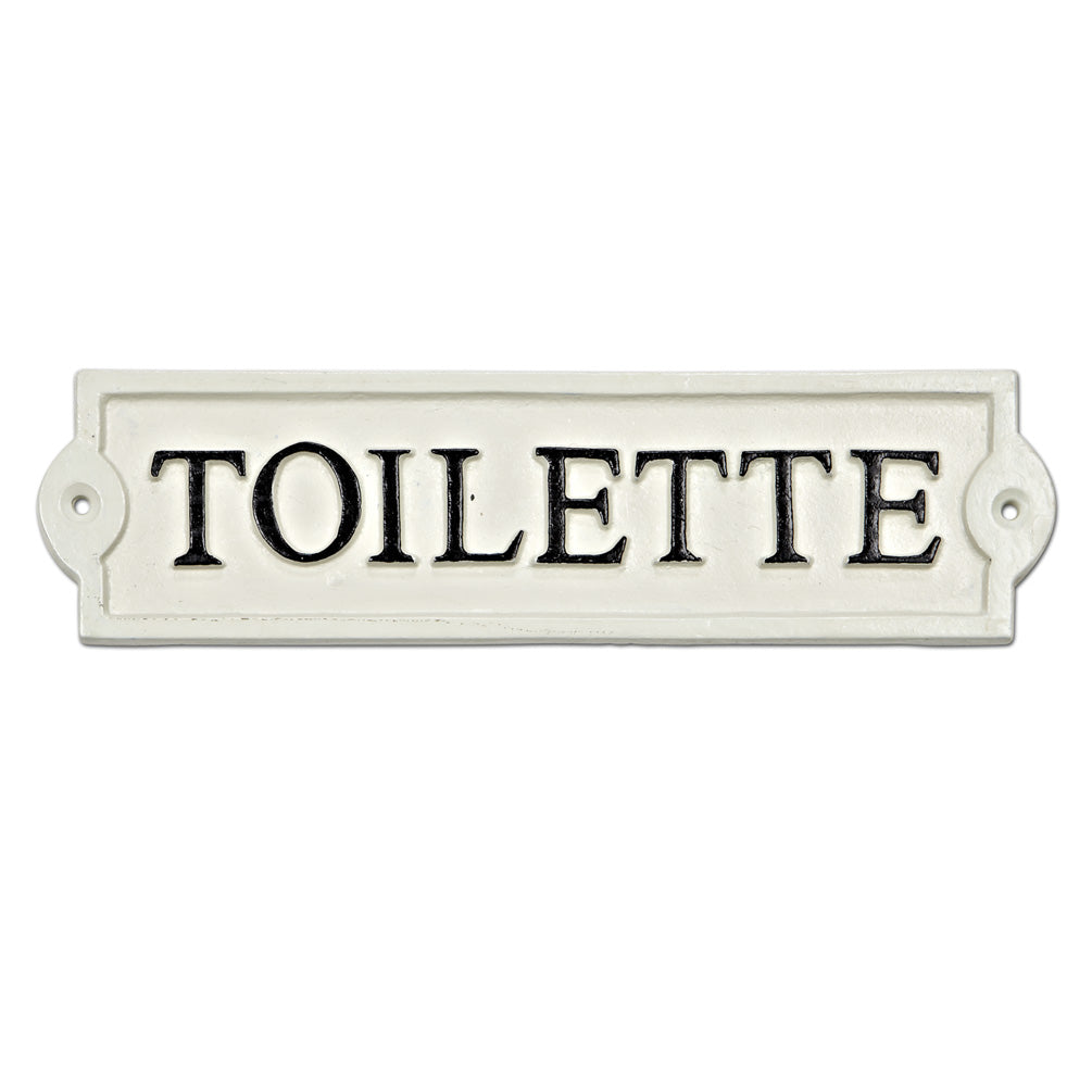 toilette cast iron sign