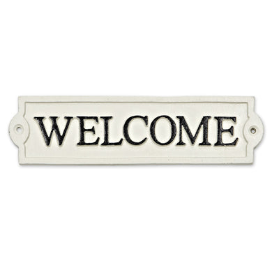 Welcome cast iron sign for doors