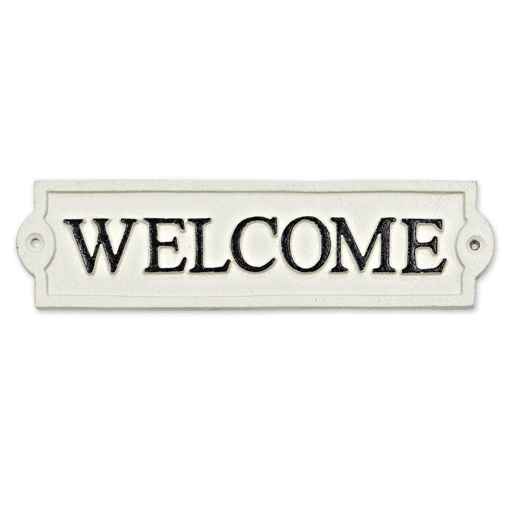 Welcome cast iron sign for doors