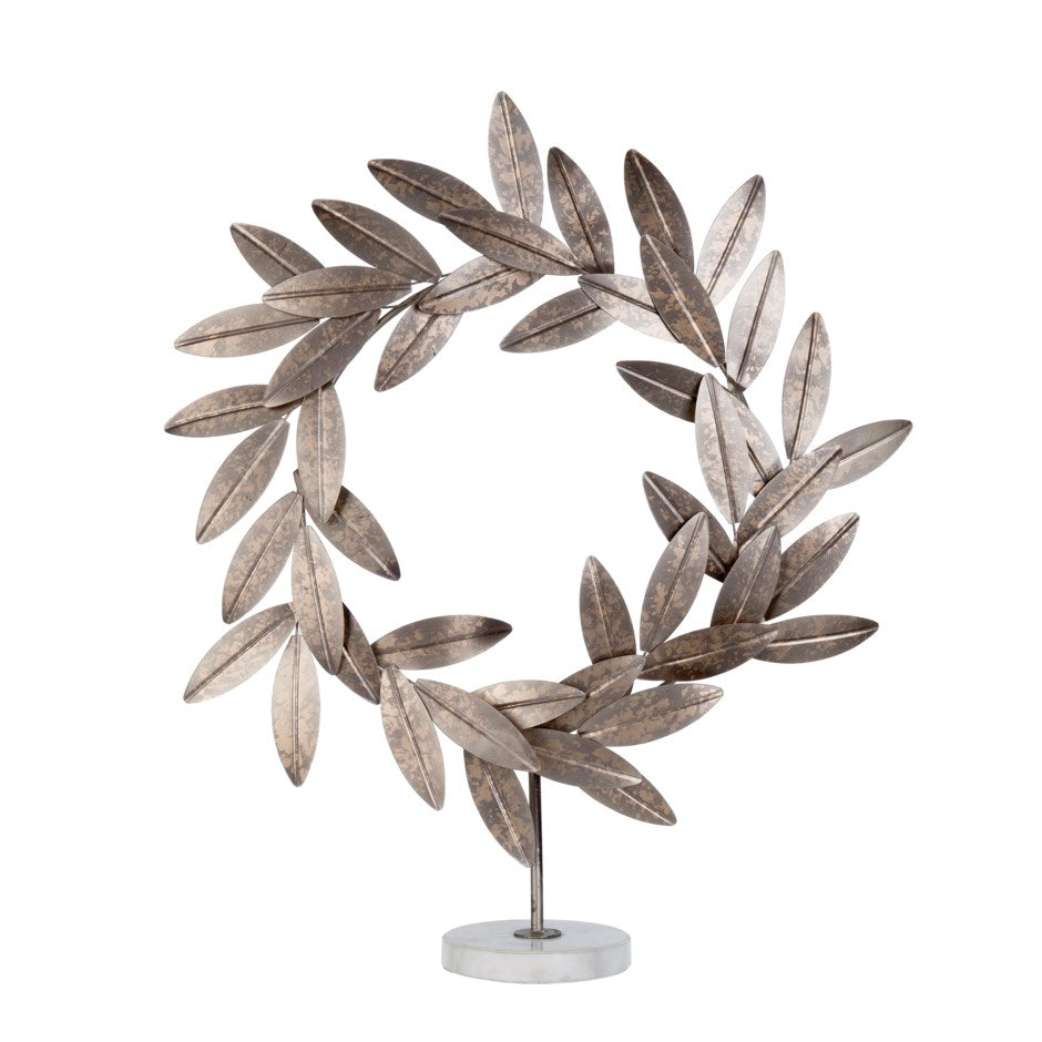 Willow Wreath on Marble Stand