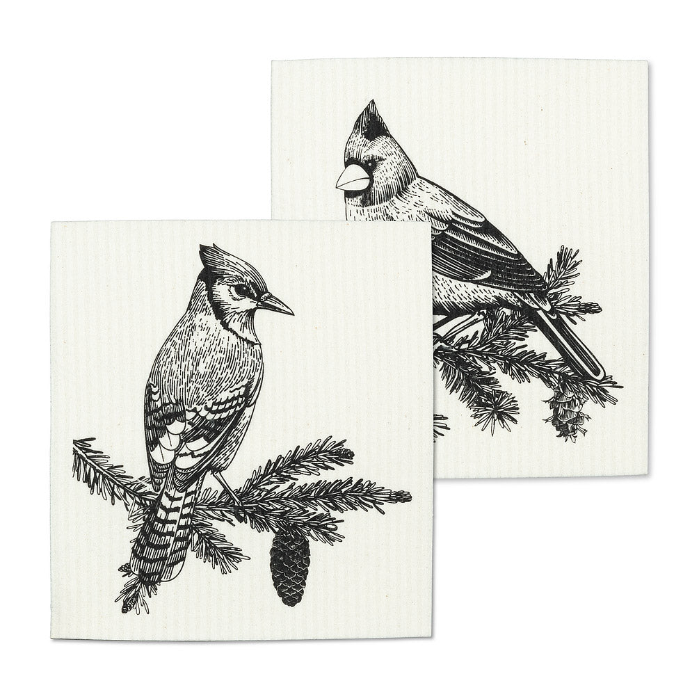 Winter Birds Swedish Dishcloths