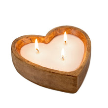 Load image into Gallery viewer, Wooden Heart Candle - Eucalyptus &amp; Amber
